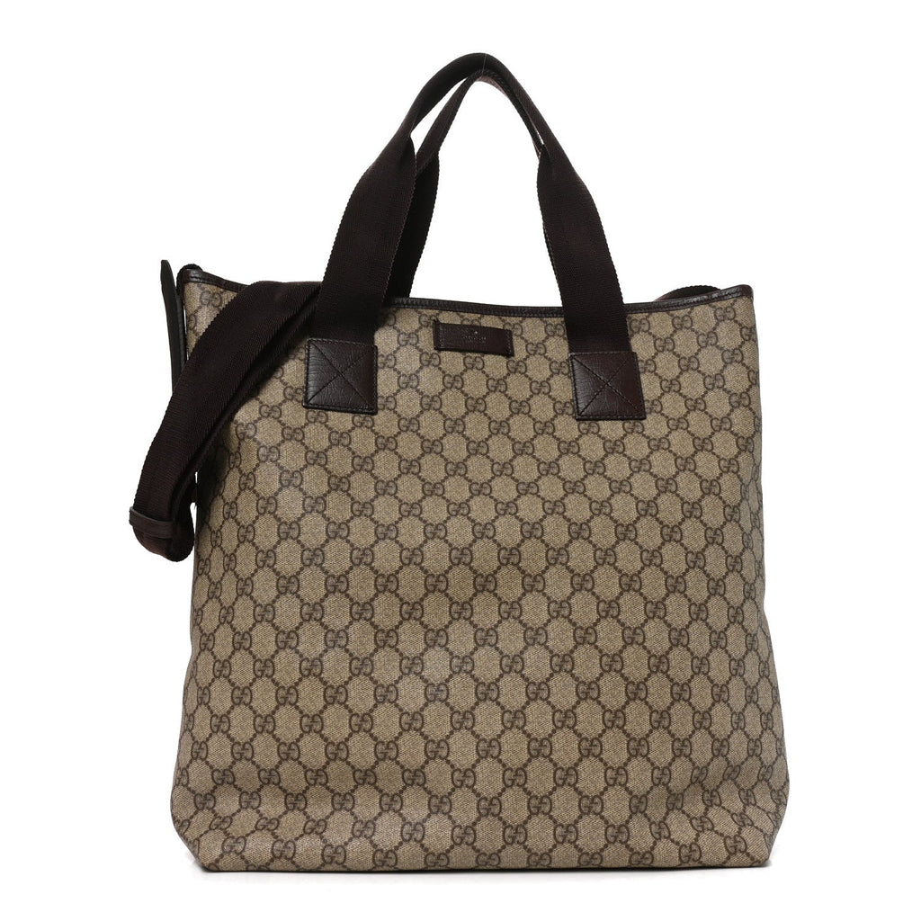 GG Supreme Monogram Vertical Tote Dark Brown wholesalehk.shop