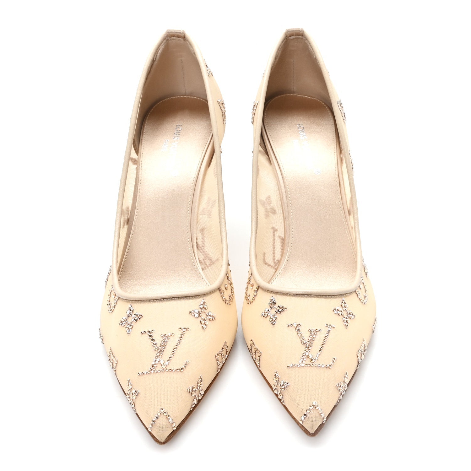 Monogram Mesh Strass Gala Pumps 35 Nude £¨ Direct shipment via from wholesalehk.shop