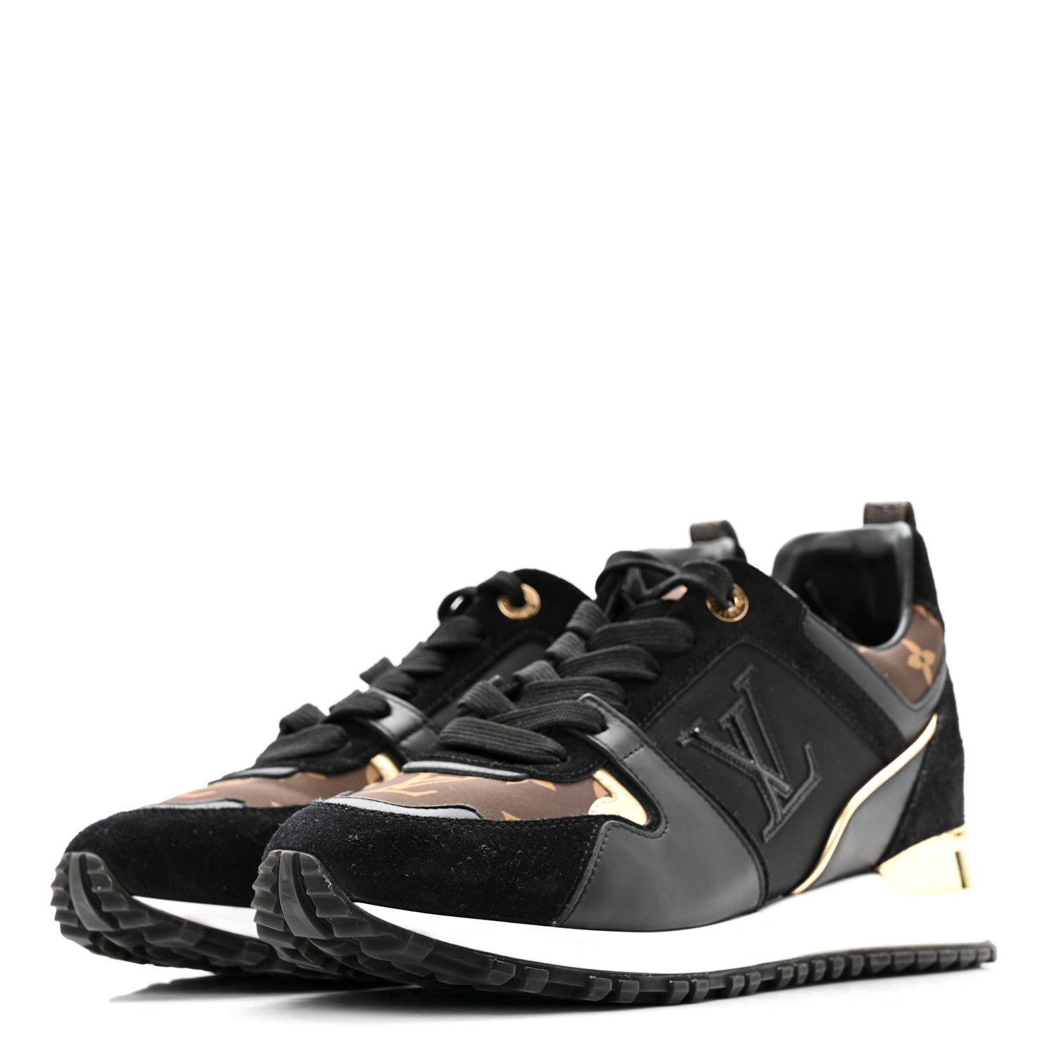 Suede Calfskin Recycled Monogram Nylon Run Away Sneakers 39 Black £¨ Direct shipment via from wholesalehk.shop