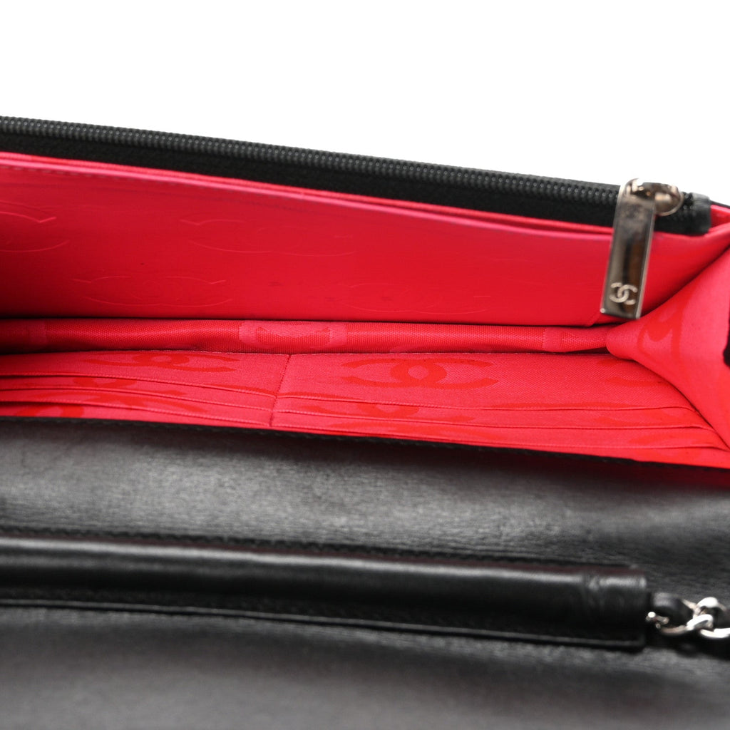Calfskin Quilted Cambon Wallet on Chain WOC Black wholesalehk.shop