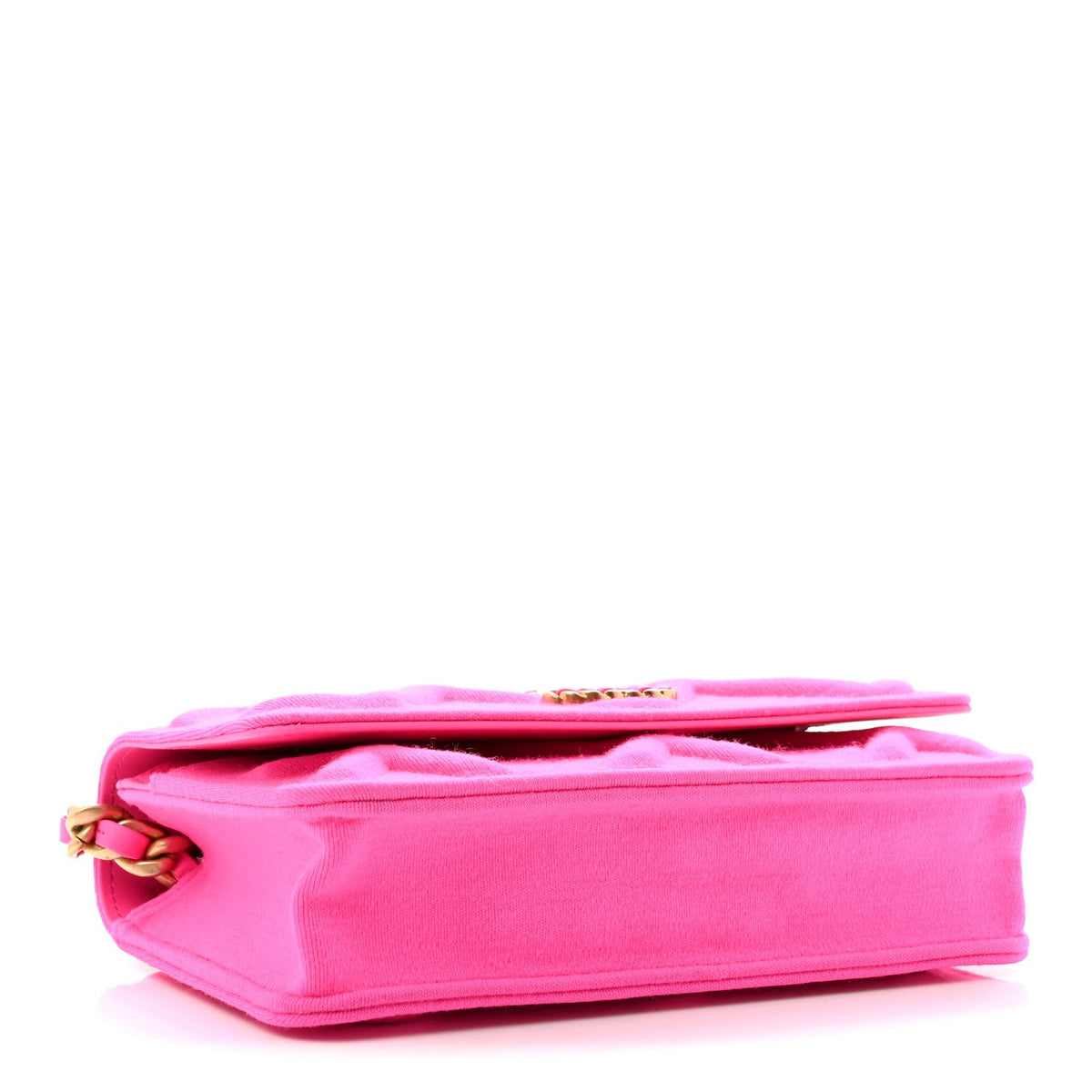 Jersey Quilted Chanel 19 Wallet On Chain WOC Pink wholesalehk.shop