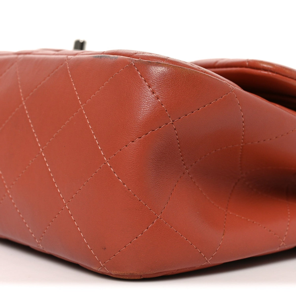 Lambskin Quilted Jumbo Double Flap Orange wholesalehk.shop