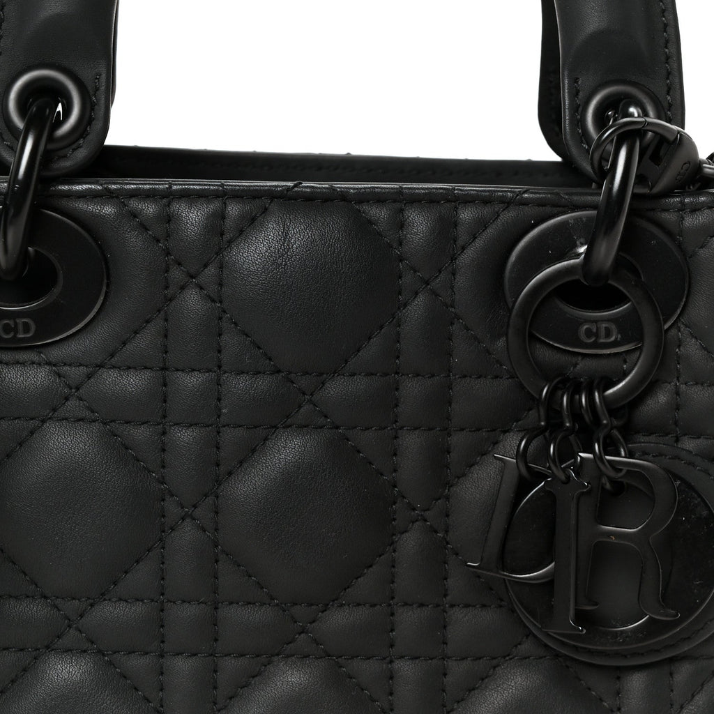 Ultra Matte Calfskin Cannage Mini Lady Dior Black wholesalehk.shop