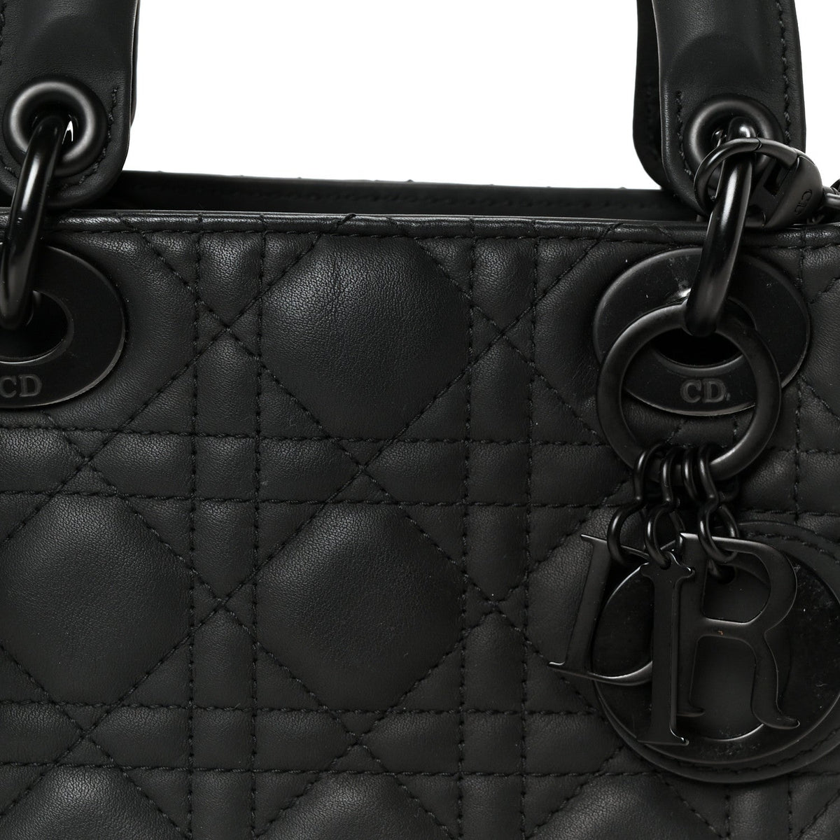 Ultra Matte Calfskin Cannage Mini Lady Dior Black wholesalehk.shop