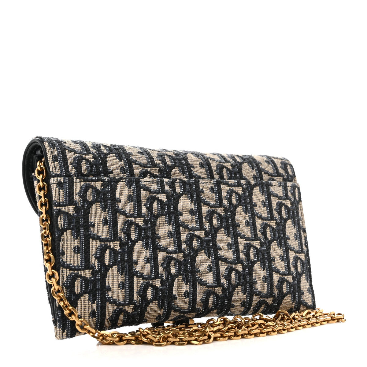 Oblique Saddle Chain Long Wallet Blue wholesalehk.shop