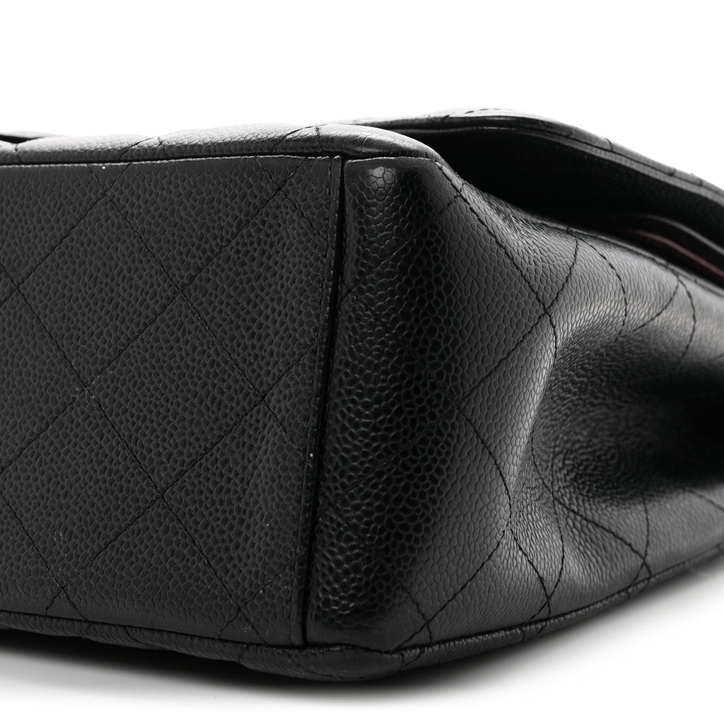 Caviar Quilted Maxi Double Flap Black wholesalehk.shop