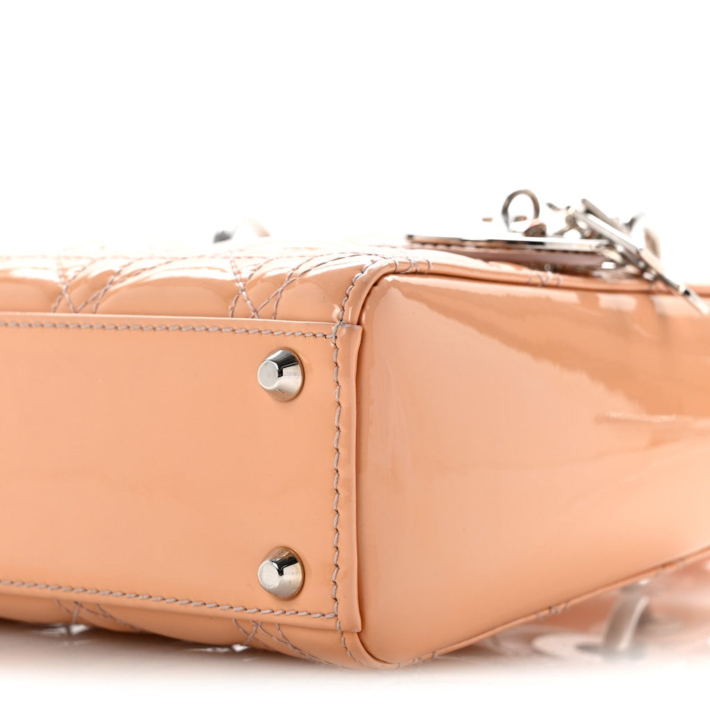Patent Cannage Mini Lady Dior Rose Clair wholesalehk.shop