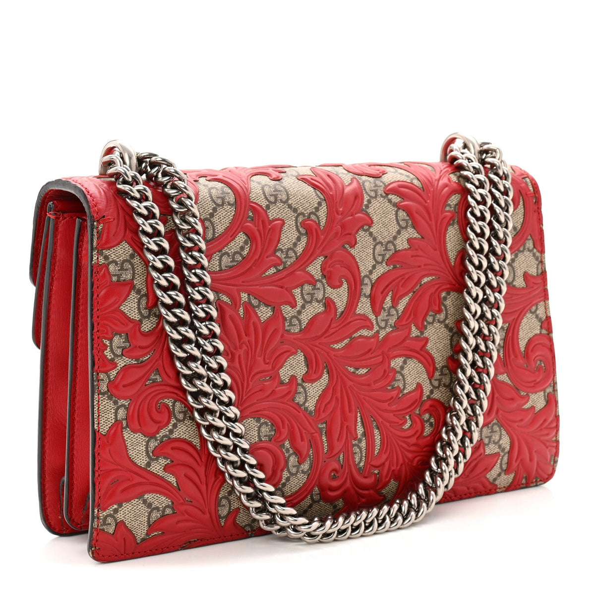 GG Supreme Monogram Arabesque Dionysus Shoulder Bag Hibiscus Red wholesalehk.shop