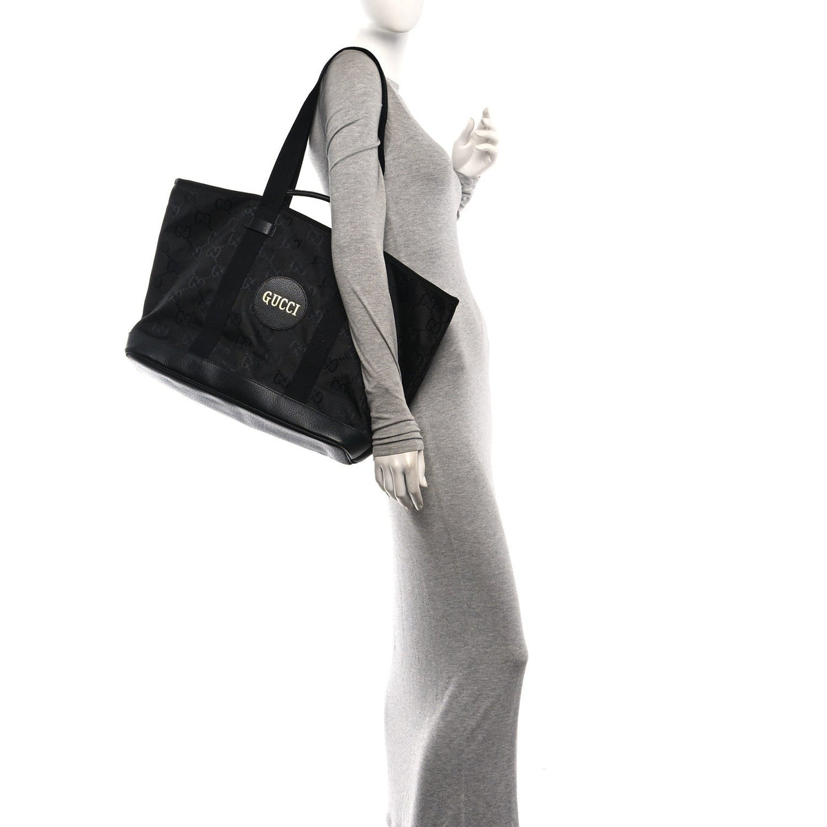 Econyl Nylon Monogram Medium Off The Grid Tote Bag Black wholesalehk.shop