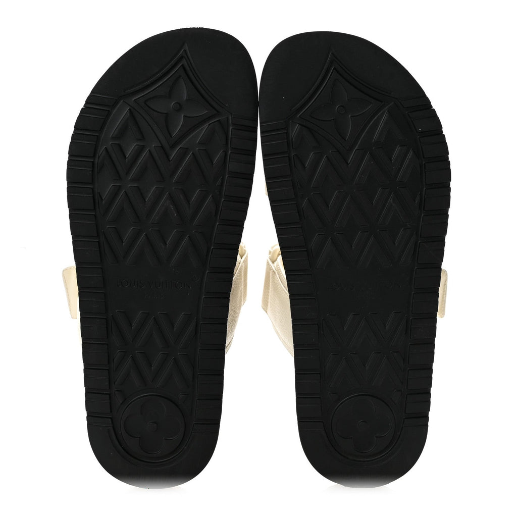 Grained Calfskin Sunset Comfort Flat Sandals  36 Light Beige £¨ Direct shipment via from wholesalehk.shop
