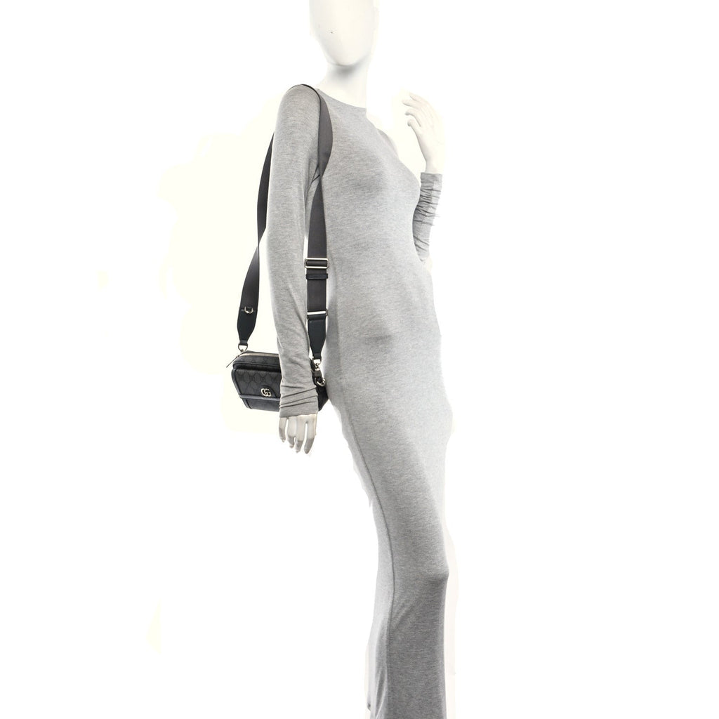 GG Supreme Monogram Textured Dollar Calfskin Mini Ophidia Bag Graphite Grey wholesalehk.shop