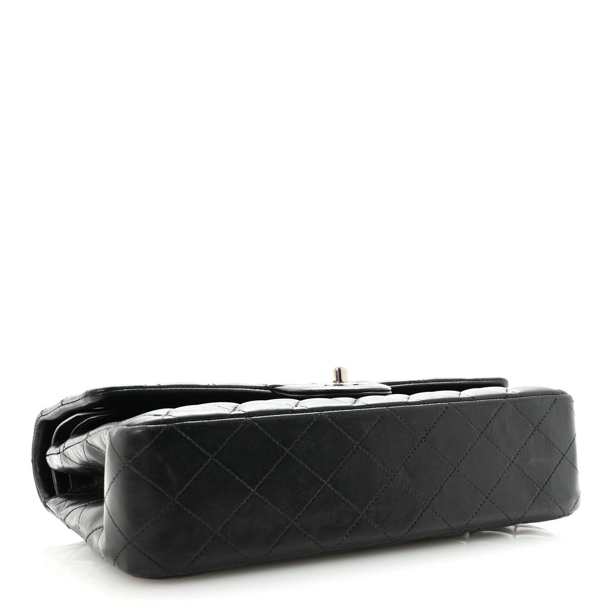 Lambskin Quilted Medium Double Flap Black wholesalehk.shop