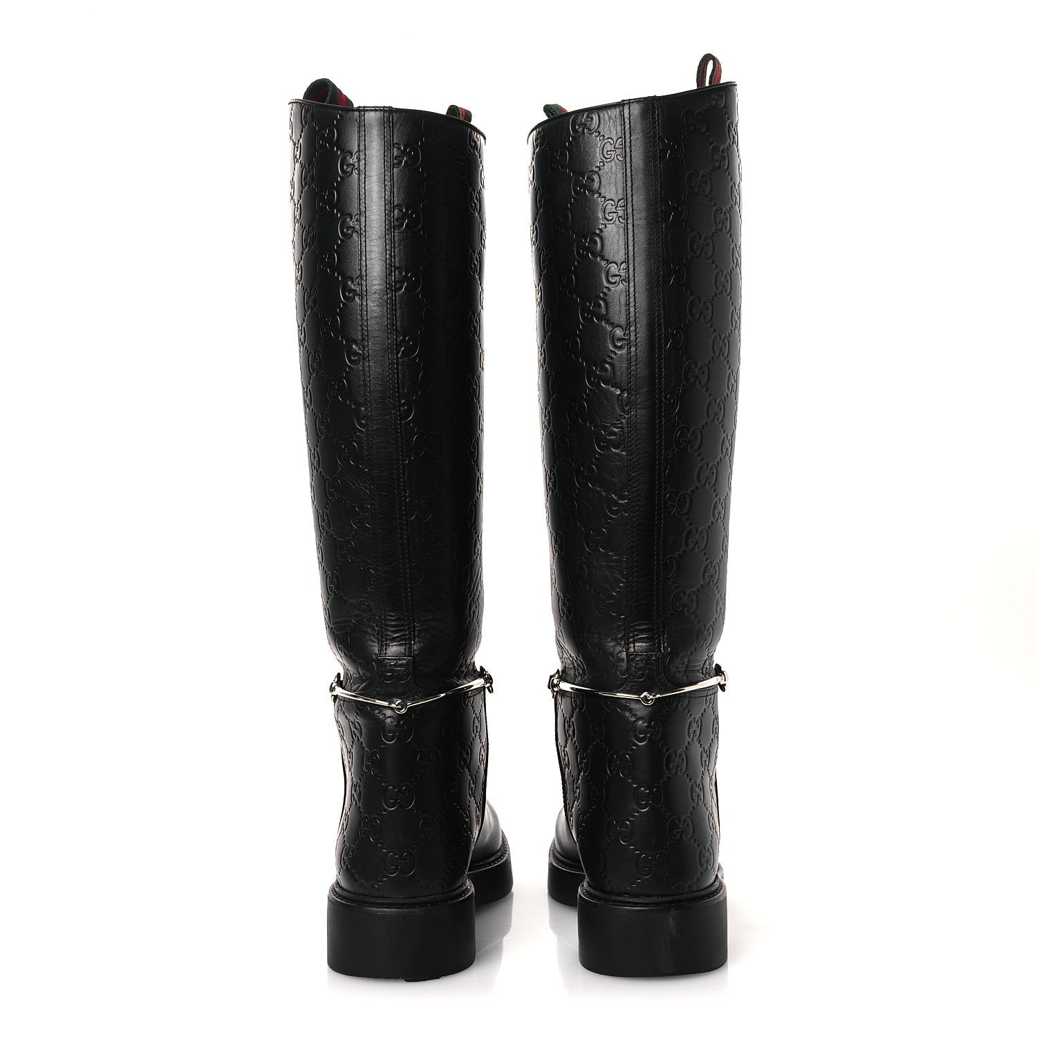 Guccissima Real Betis Glamour Calfskin Michelangelo Slim Horsebit Riding Boots 39.5 Black £¨ Direct shipment via from wholesalehk.shop