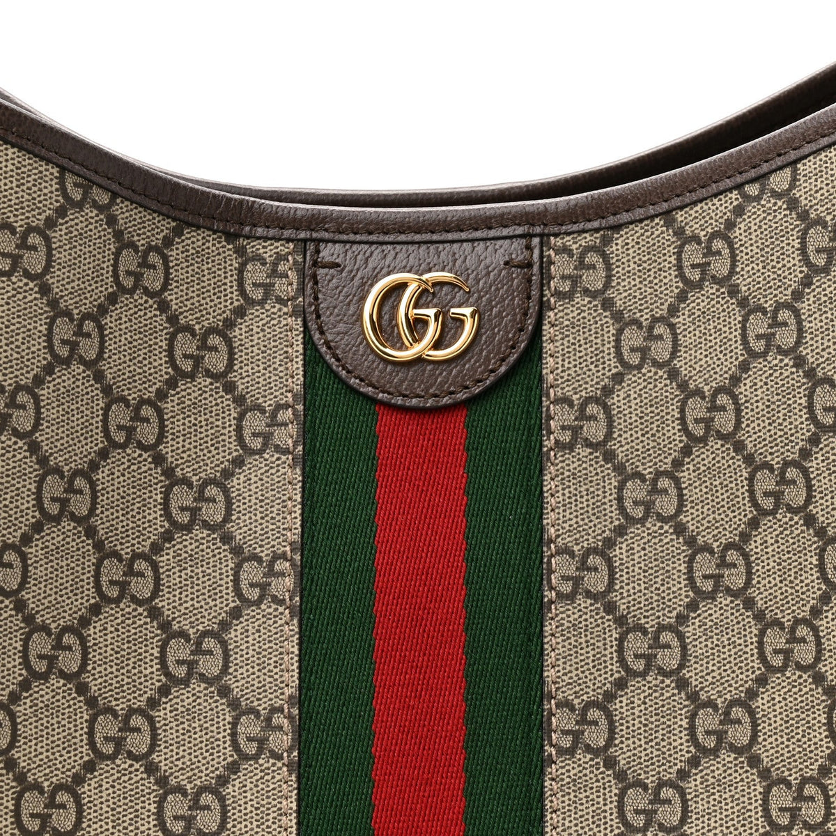 GG Supreme Monogram Textured Dollar Calfskin Web Large Ophidia Bucket Shoulder Bag Beige Ebony New Acero wholesalehk.shop