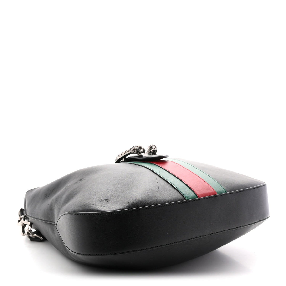 Calfskin Web Stripe Medium Dionysus Hobo Black wholesalehk.shop