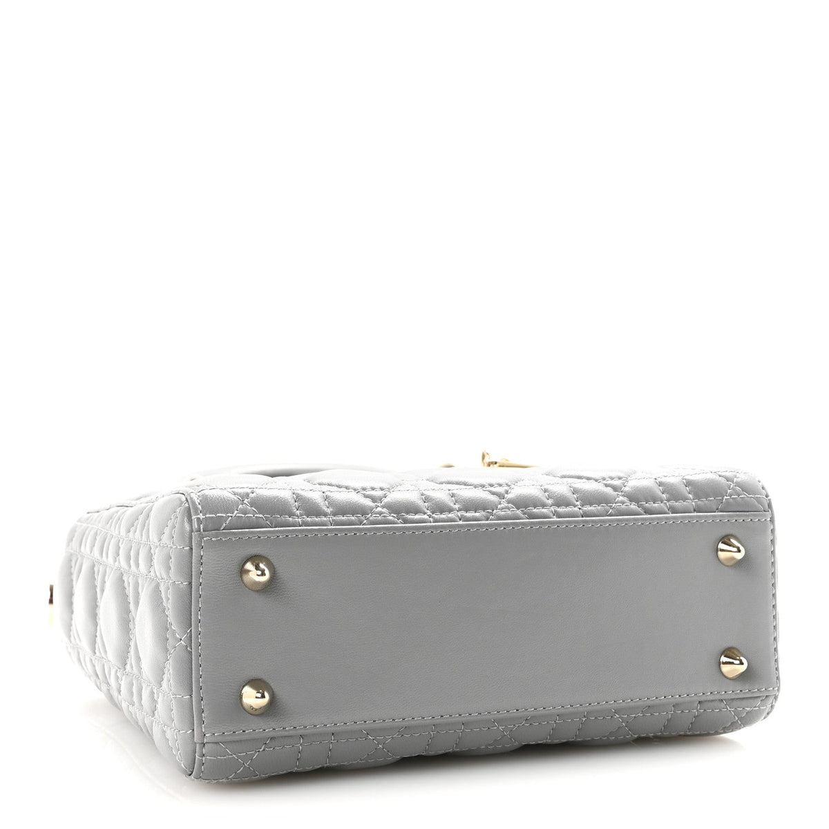 Lambskin Cannage Small My Lucky Badges My Lady Dior Grey wholesalehk.shop