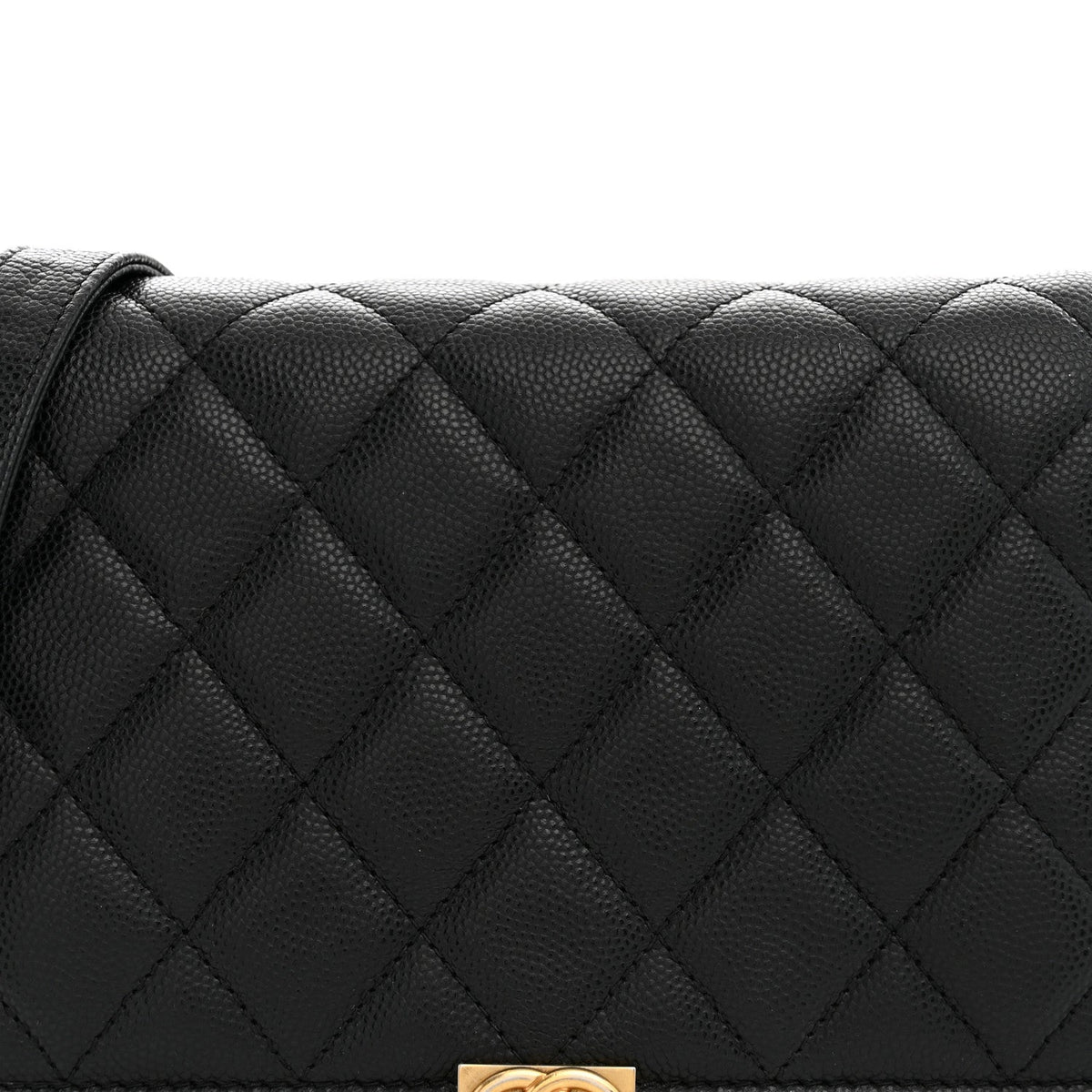 Caviar Quilted Boy Wallet On Chain WOC Black wholesalehk.shop