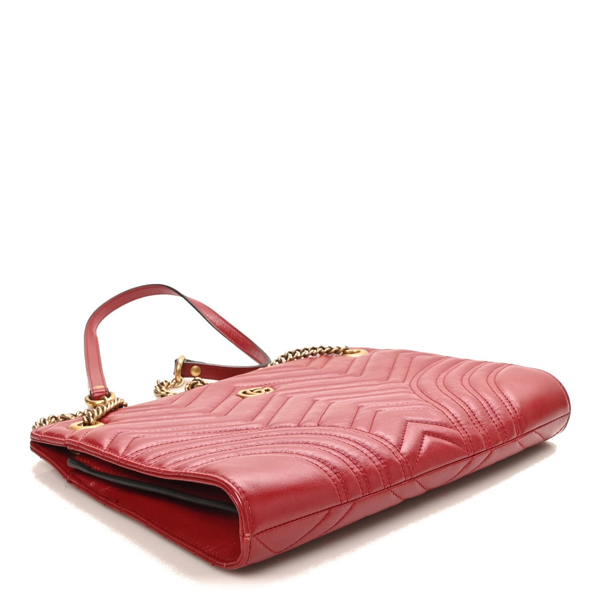 Azalea Calfskin Matelasse Heart Medium GG Marmont Slim Shoulder Bag Romantic Cerise wholesalehk.shop
