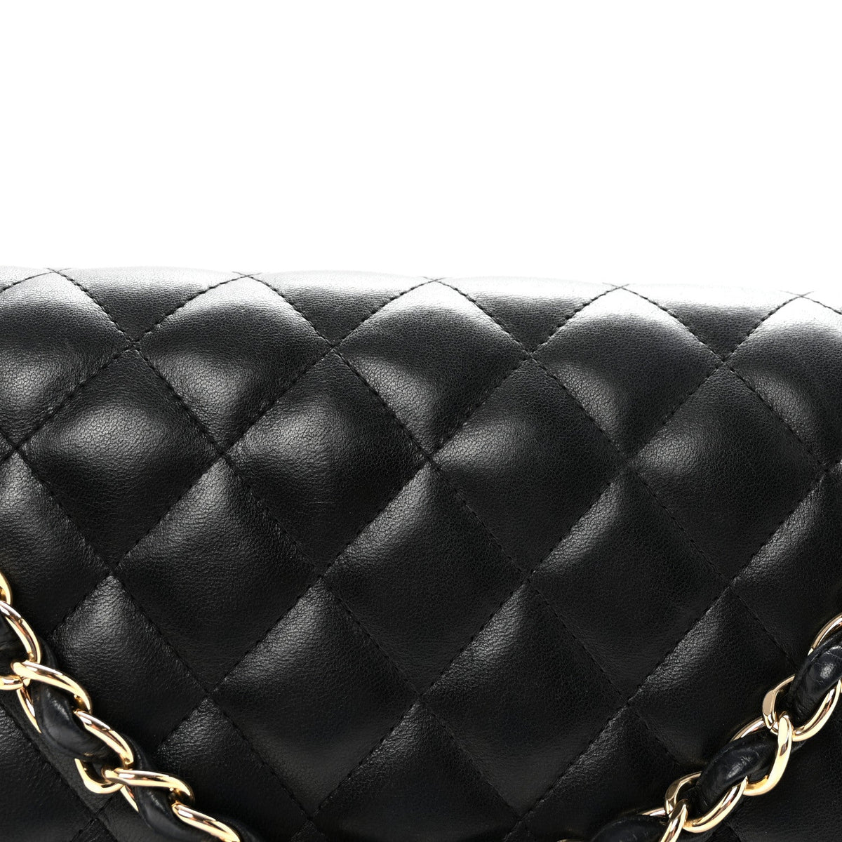 Lambskin Quilted Jumbo Double Flap Black wholesalehk.shop