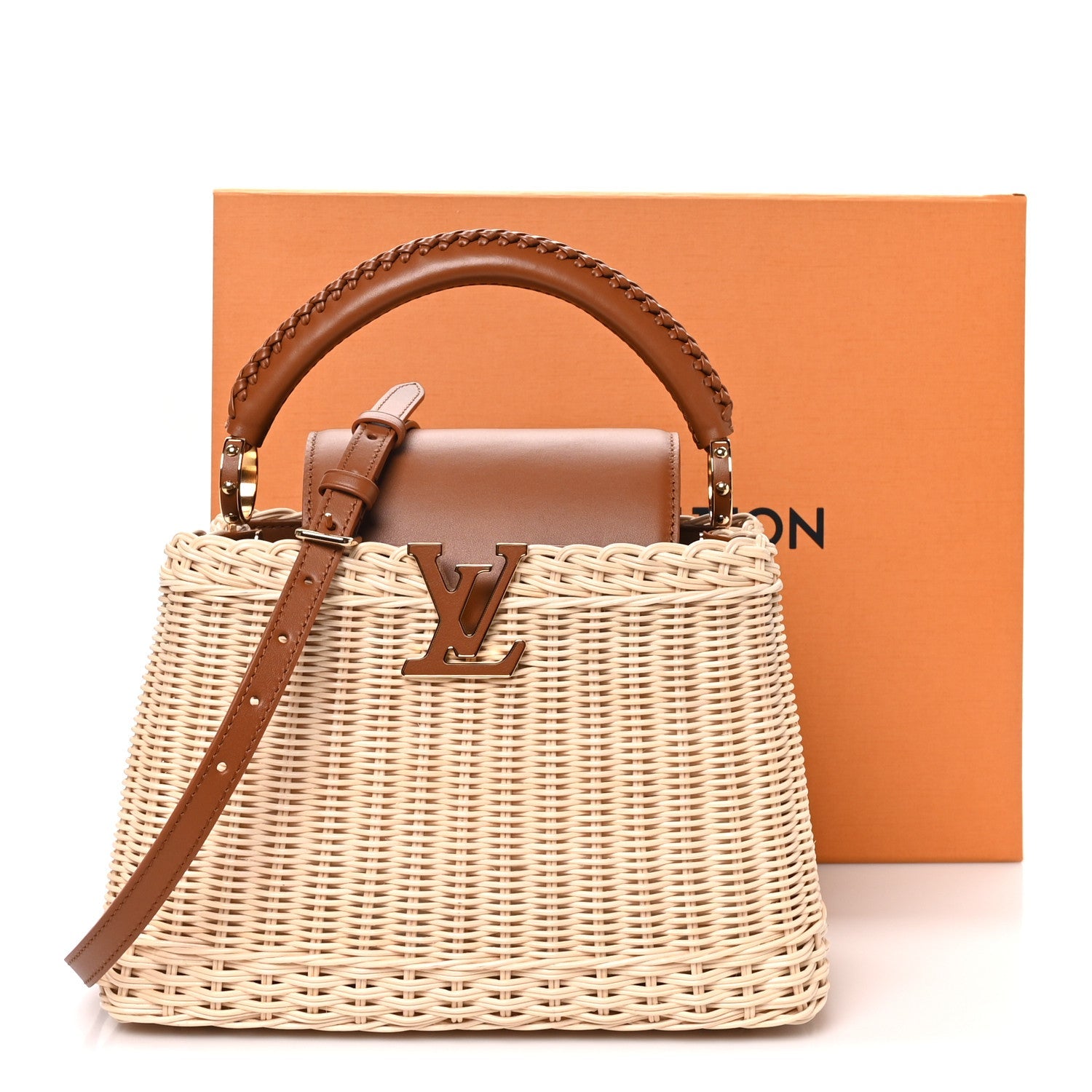 Rattan Calfskin Capucines BB Tan £¨ Direct shipment via from wholesalehk.shop