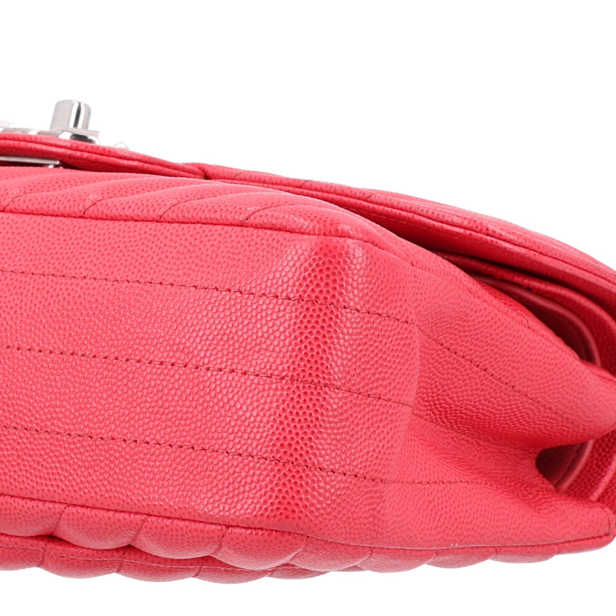 Caviar Chevron Quilted Small Double Flap Dark Pink wholesalehk.shop