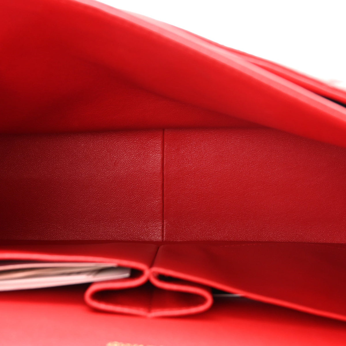 Lambskin Quilted Jumbo Double Flap Red wholesalehk.shop