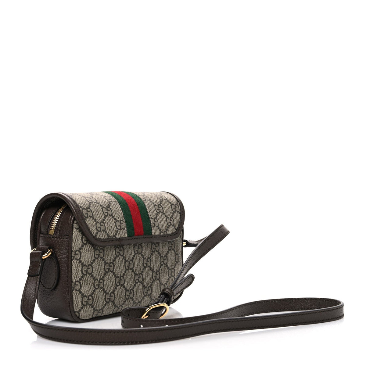 GG Supreme Monogram Textured Dollar Calfskin Mini Ophidia Flap Shoulder Bag Beige Ebony New Acero wholesalehk.shop