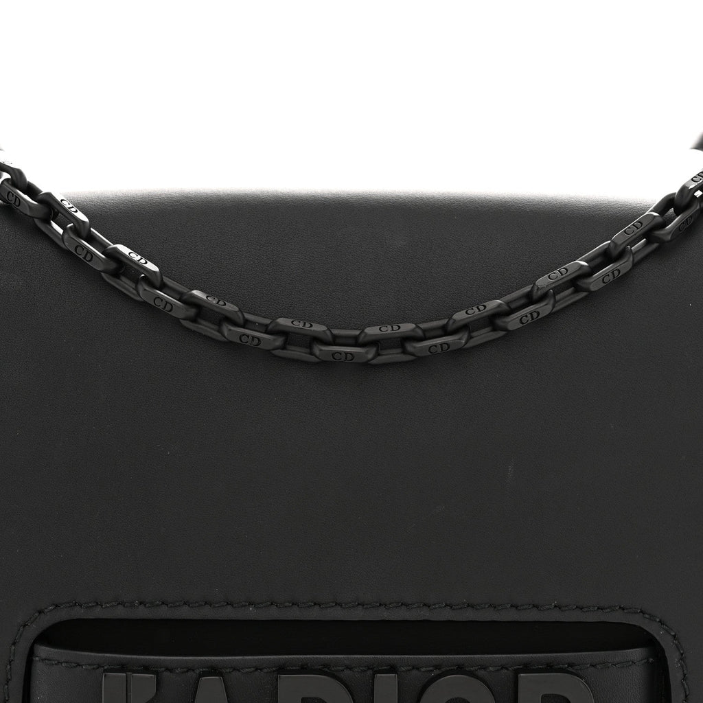 Ultra Matte Calfskin J'Adior Chain Flap Bag Black wholesalehk.shop
