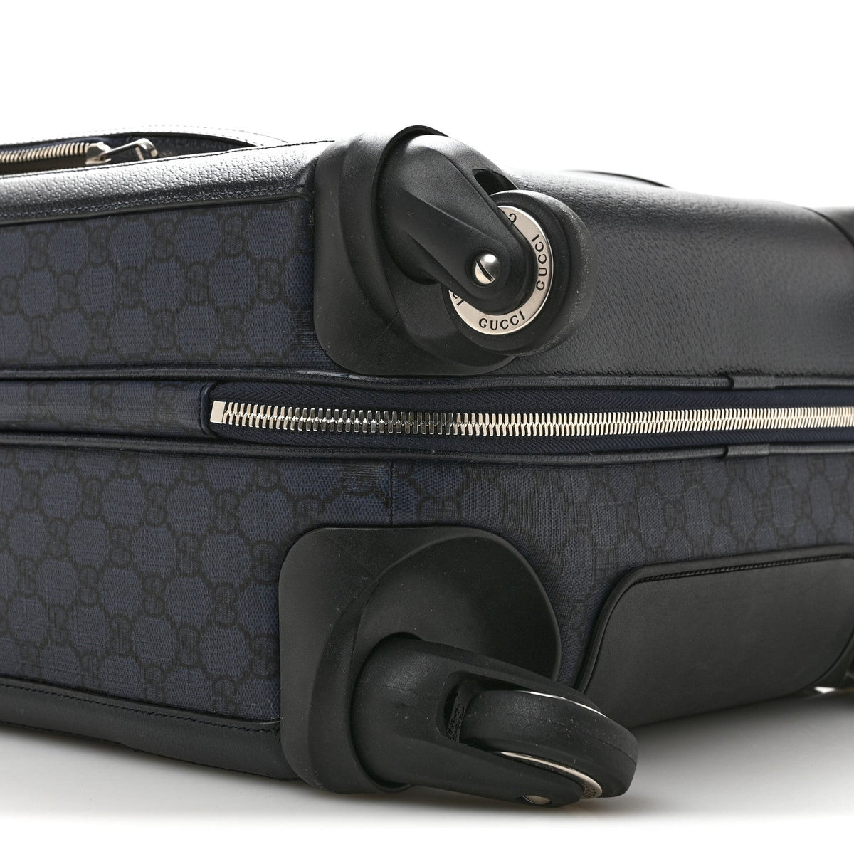 GG Supreme Monogram Textured Dollar Calfskin Web Ophidia Small Savoy Cabin Trolley Black Blue wholesalehk.shop