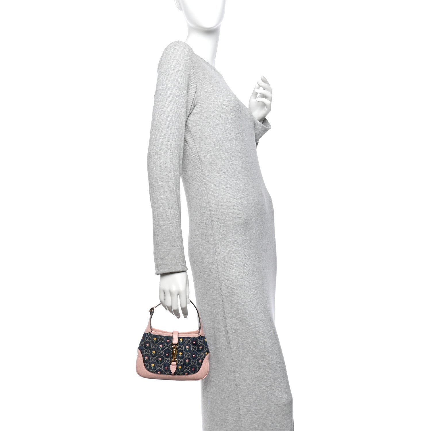 New Denim GG Monogram Calfskin Love Parade Mini Jackie 1961 Hobo Light Pink £¨ Direct shipment via from wholesalehk.shop