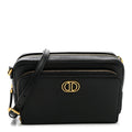 Grained Calfskin Caro Double Pouch Black wholesalehk.shop
