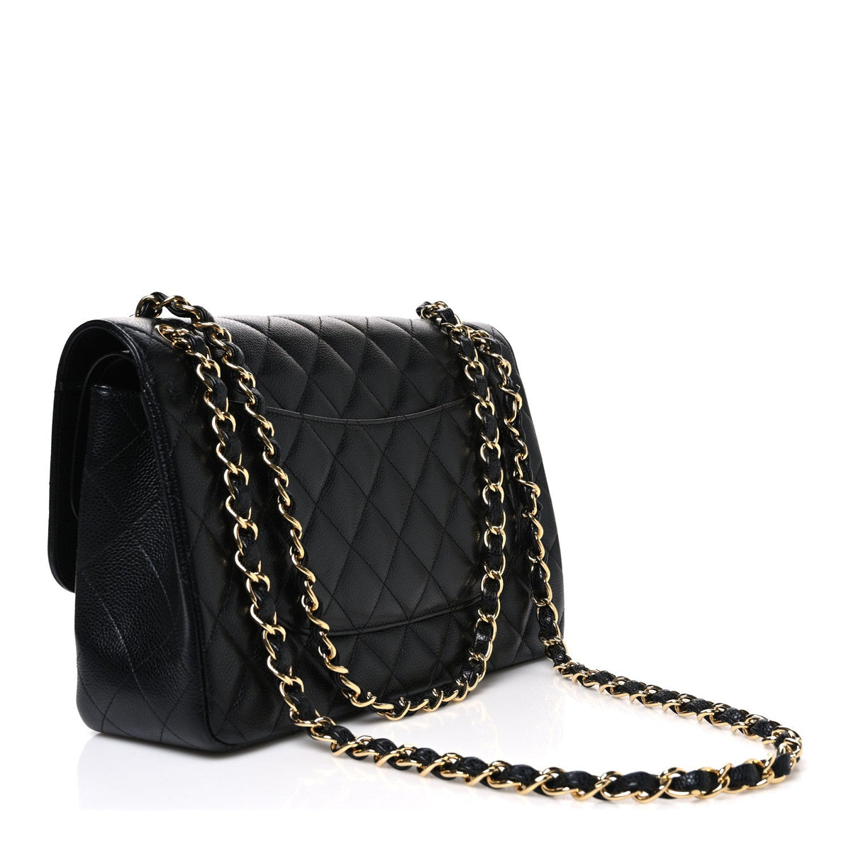 Caviar Quilted Jumbo Double Flap Black wholesalehk.shop