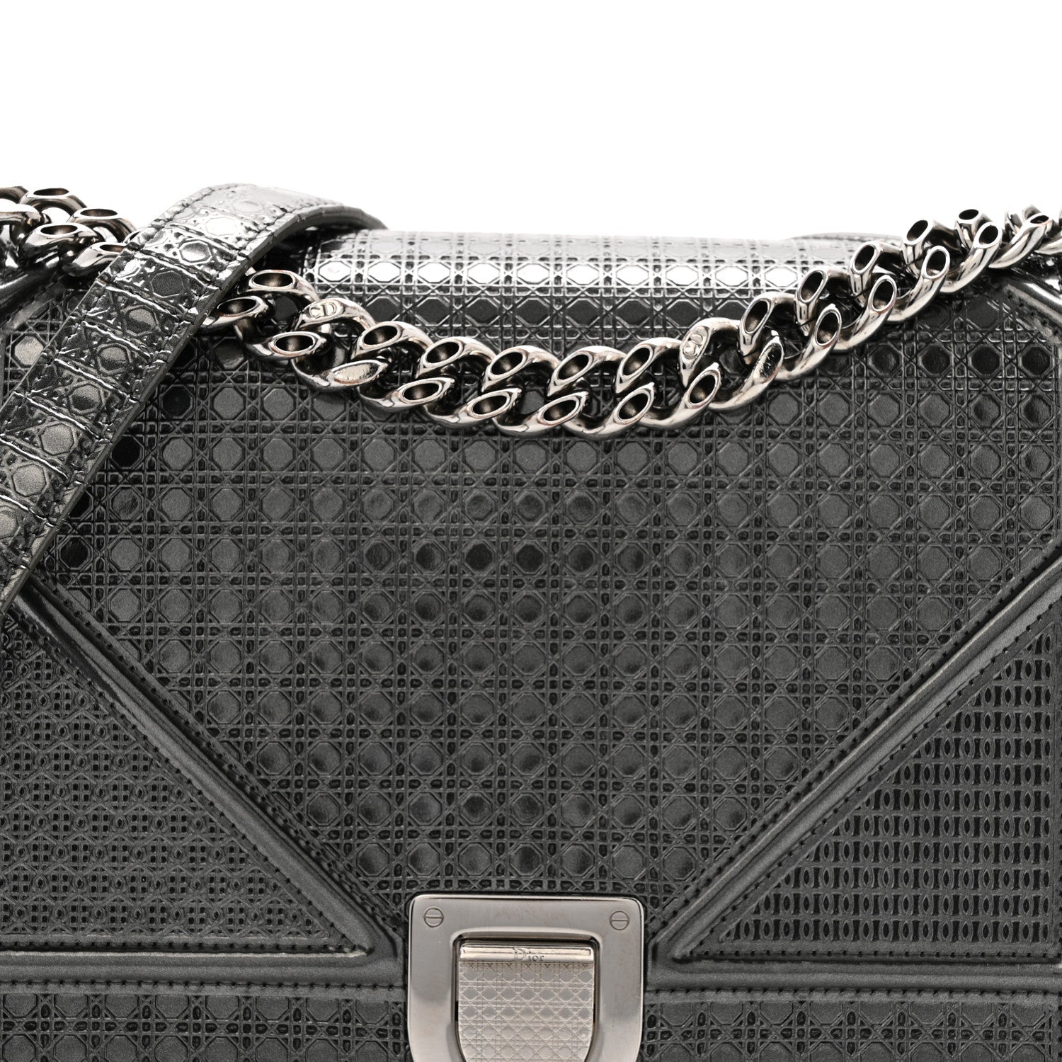 Metallic Patent Micro-Cannage Medium Diorama Flap Bag Onyx Black ¡§ Direct shipment via from wholesalehk.shop