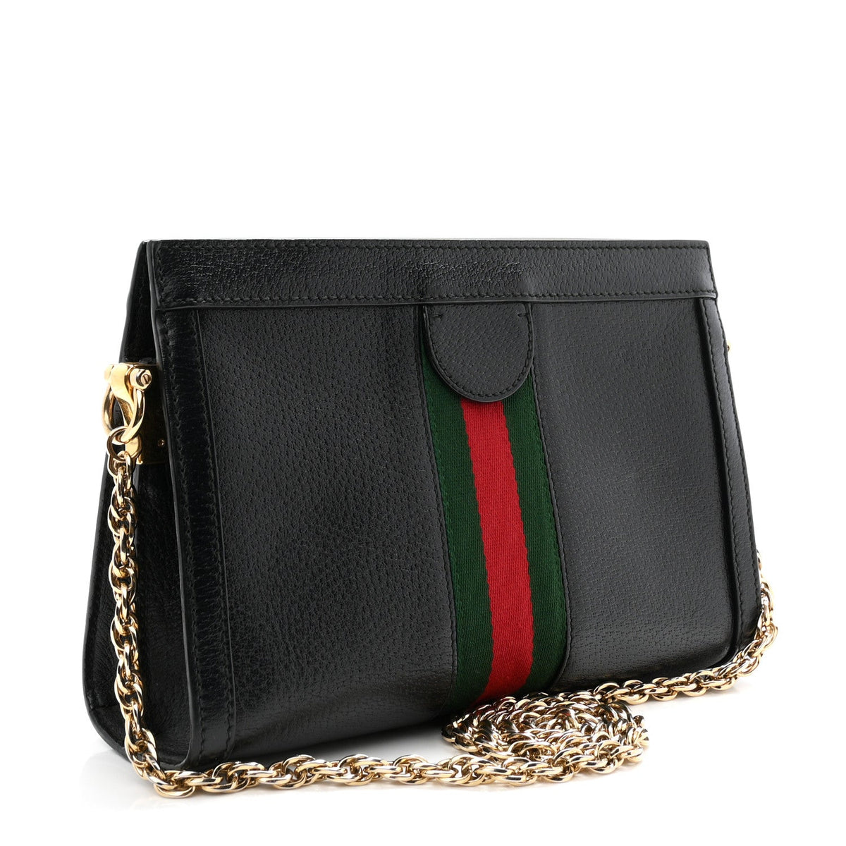 Calfskin GG Web Small Ophidia Chain Shoulder Bag Black wholesalehk.shop