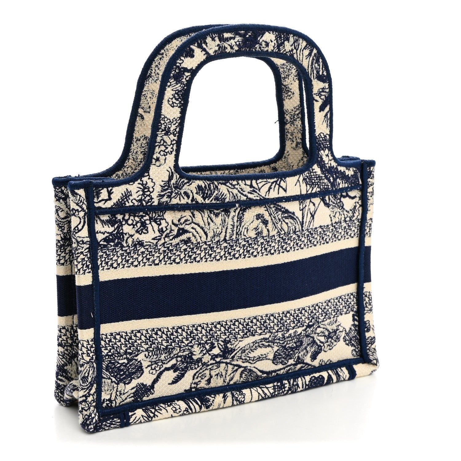 Canvas Embroidered Mini Toile De Jouy Book Tote Blue £¨ Direct shipment via from wholesalehk.shop