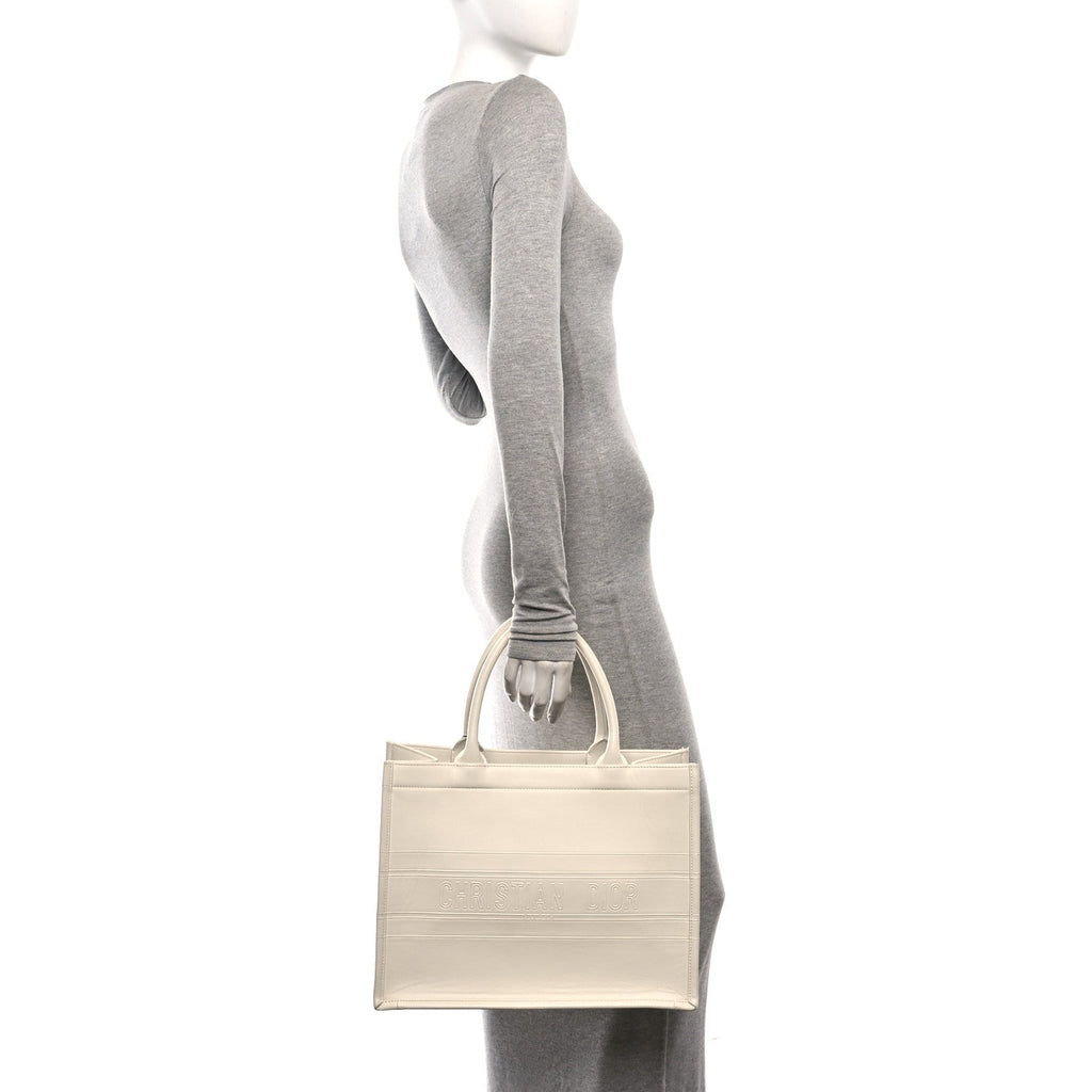 Calfskin Embossed Medium Book Tote Ivory Tote Ivory £¨ Direct shipment via from wholesalehk.shop