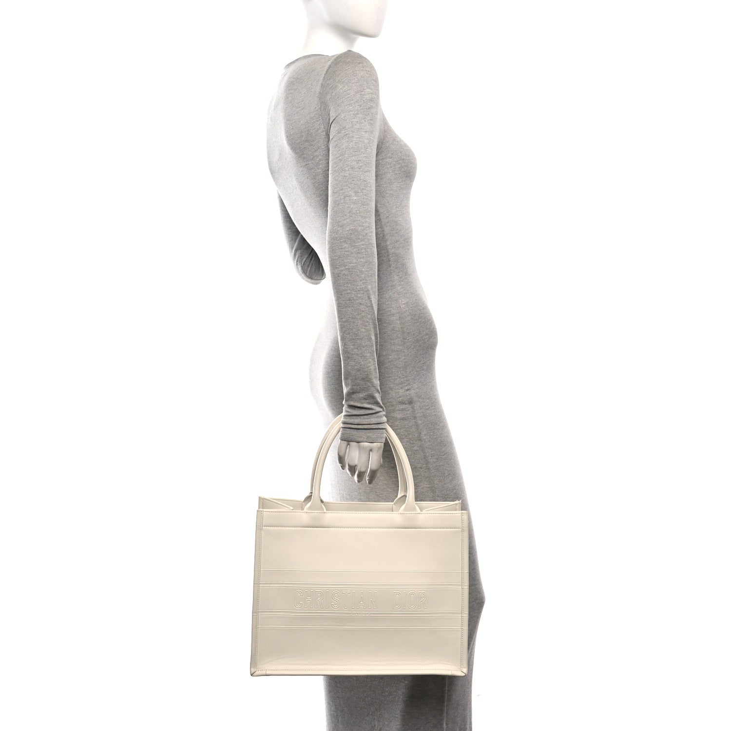 Calfskin Embossed Medium Book Tote Ivory Tote Ivory £¨ Direct shipment via from wholesalehk.shop