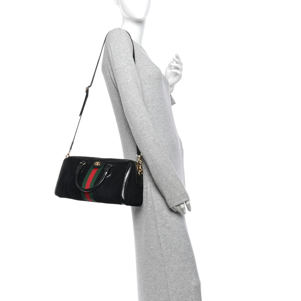 Suede Patent GG Web Medium Ophidia Boston Black wholesalehk.shop