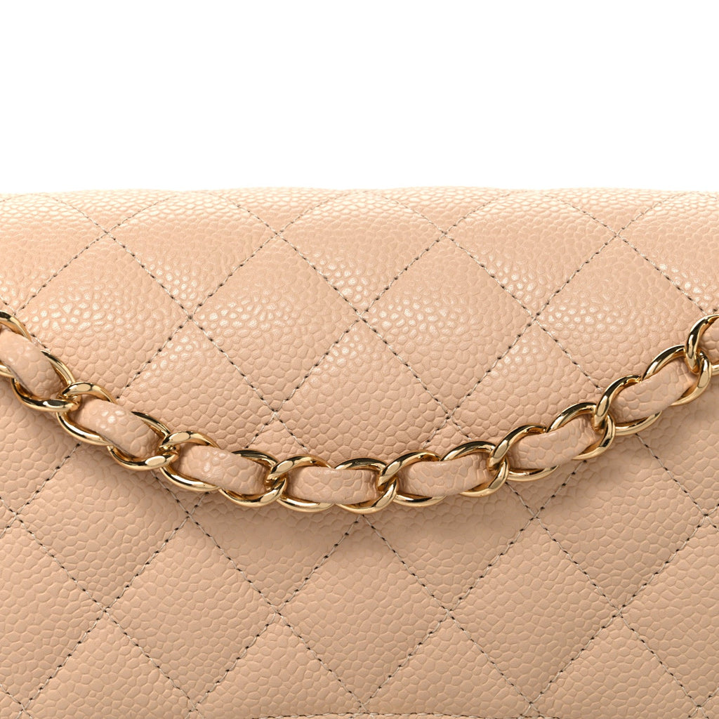 Caviar Quilted Medium Double Flap Beige Beige Clair wholesalehk.shop