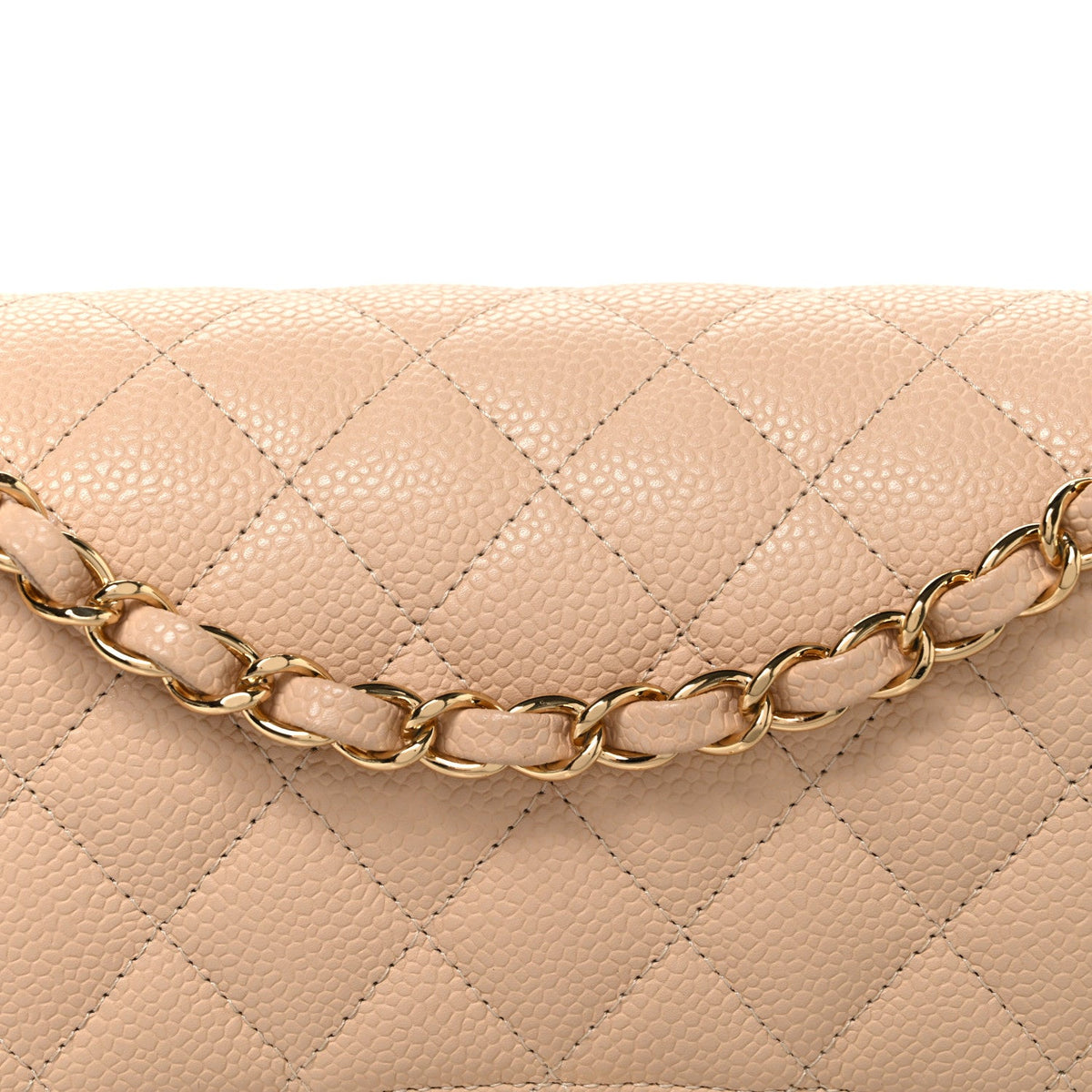 Caviar Quilted Medium Double Flap Beige Beige Clair wholesalehk.shop
