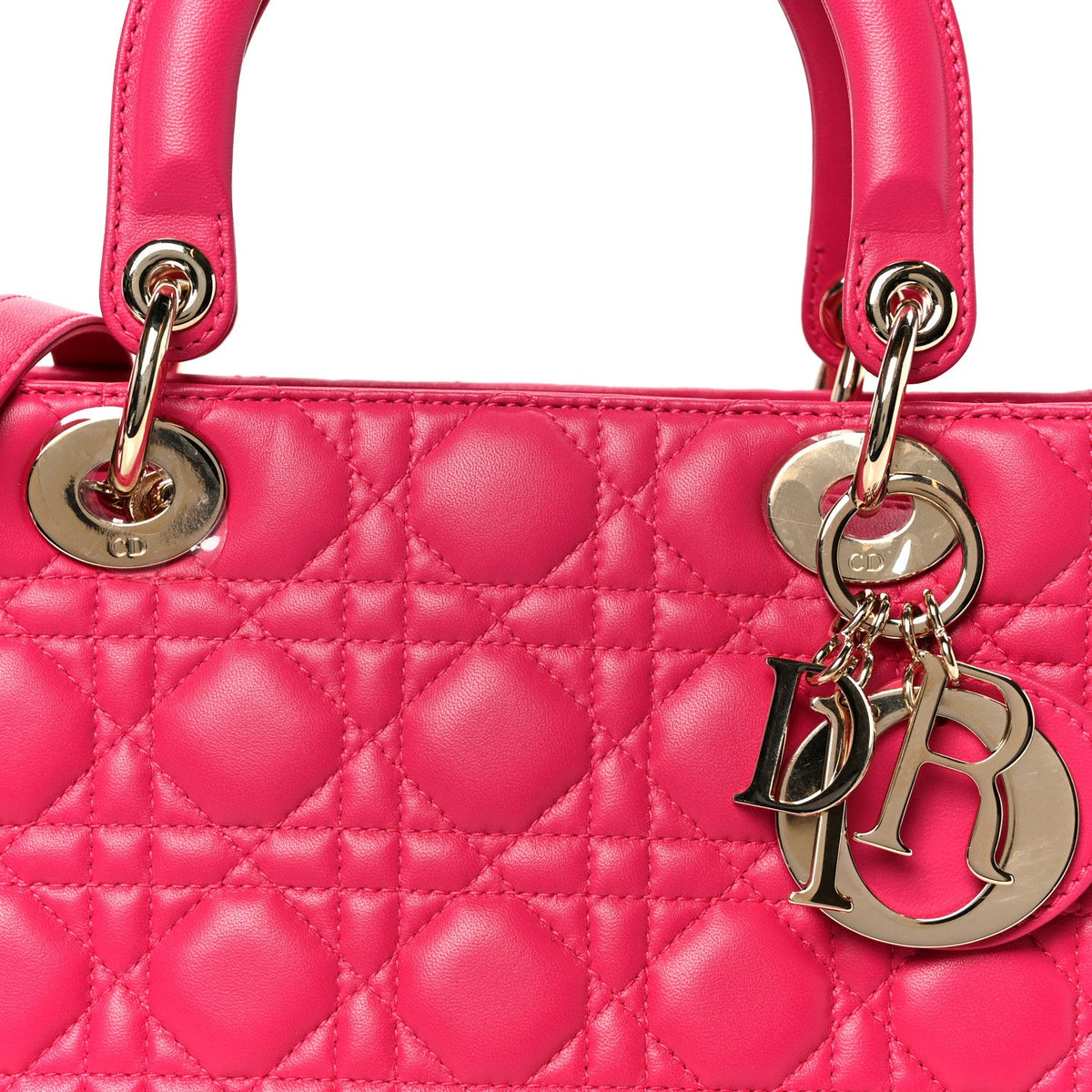 Lambskin Cannage Medium Lady Dior Pink wholesalehk.shop