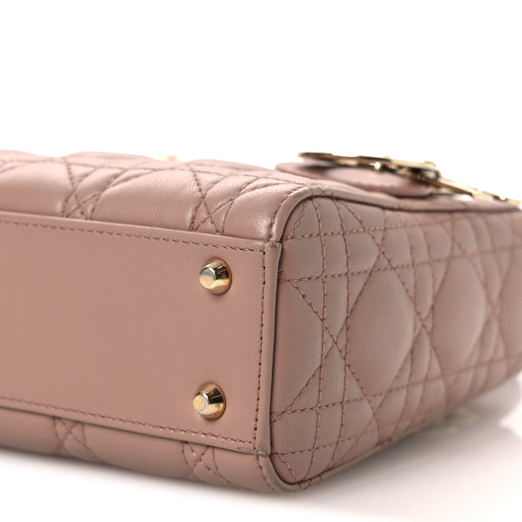 Lambskin Cannage Mini Lady Dior Blush wholesalehk.shop