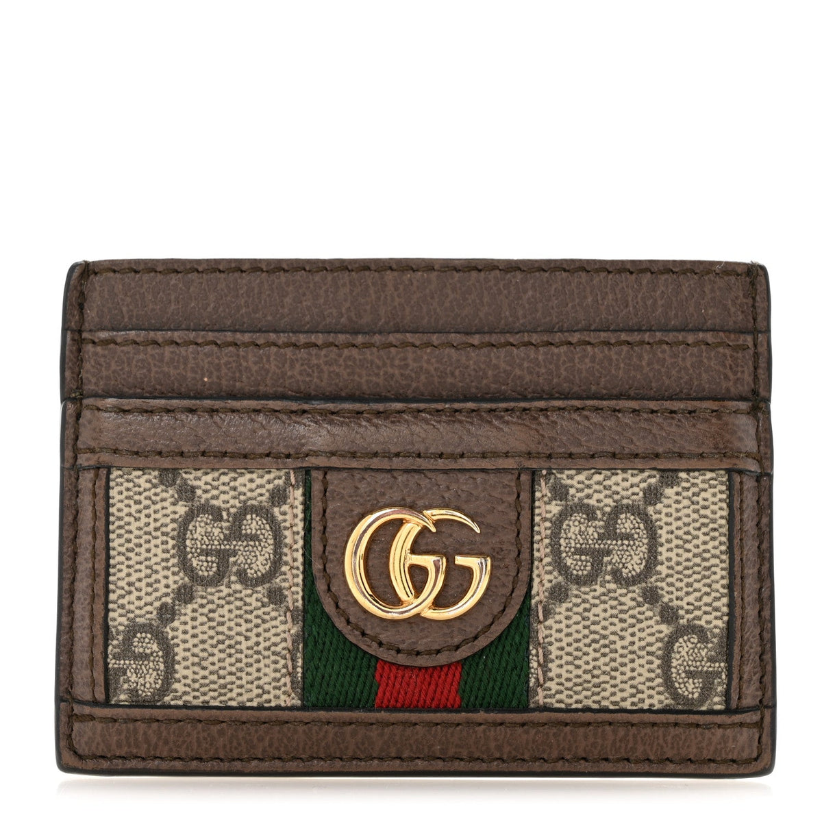 GG Supreme Monogram Textured Dollar Calfskin Ophidia Card Holder Beige Ebony New Acero wholesalehk.shop