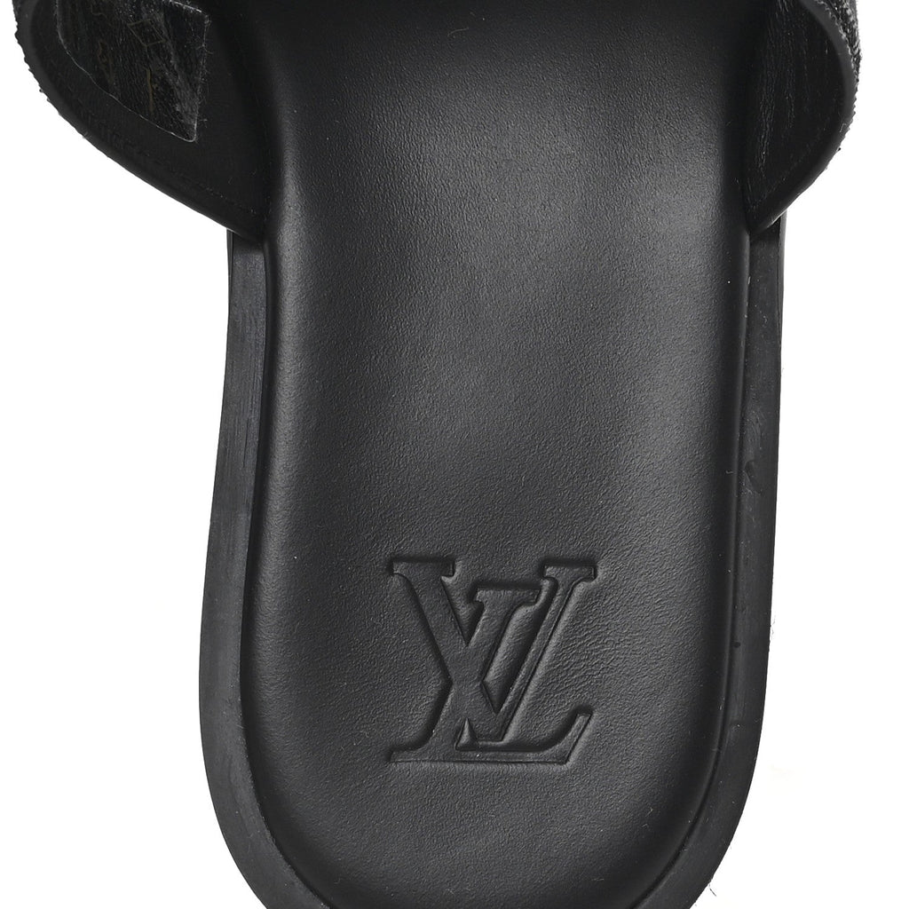Monogram Denim Mens LV Oasis Mules 8.5 Black £¨ Direct shipment via from wholesalehk.shop