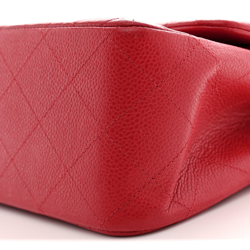 Caviar Quilted Jumbo Double Flap Red wholesalehk.shop