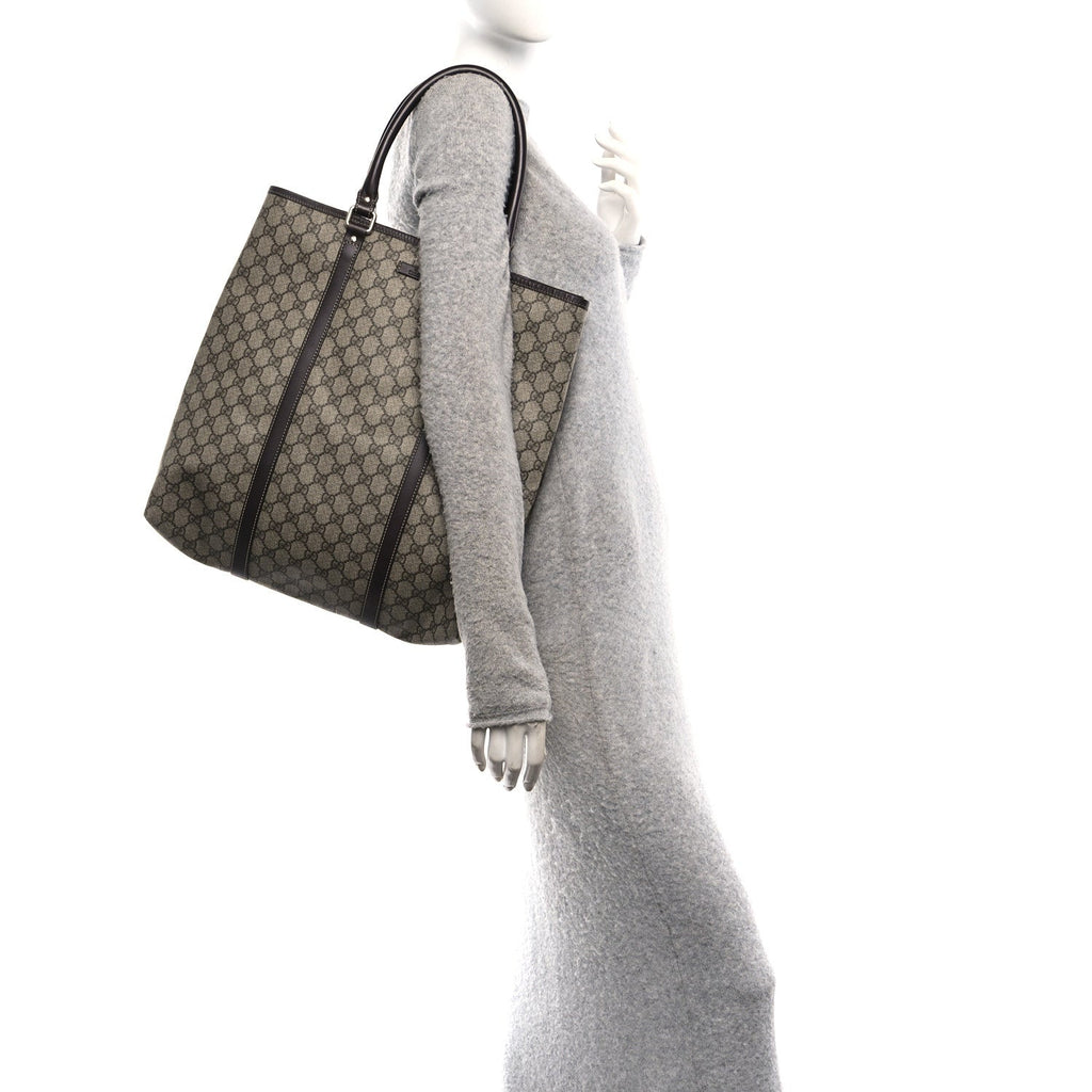 GG Plus Monogram Joy Vertical Tote Dark Brown wholesalehk.shop
