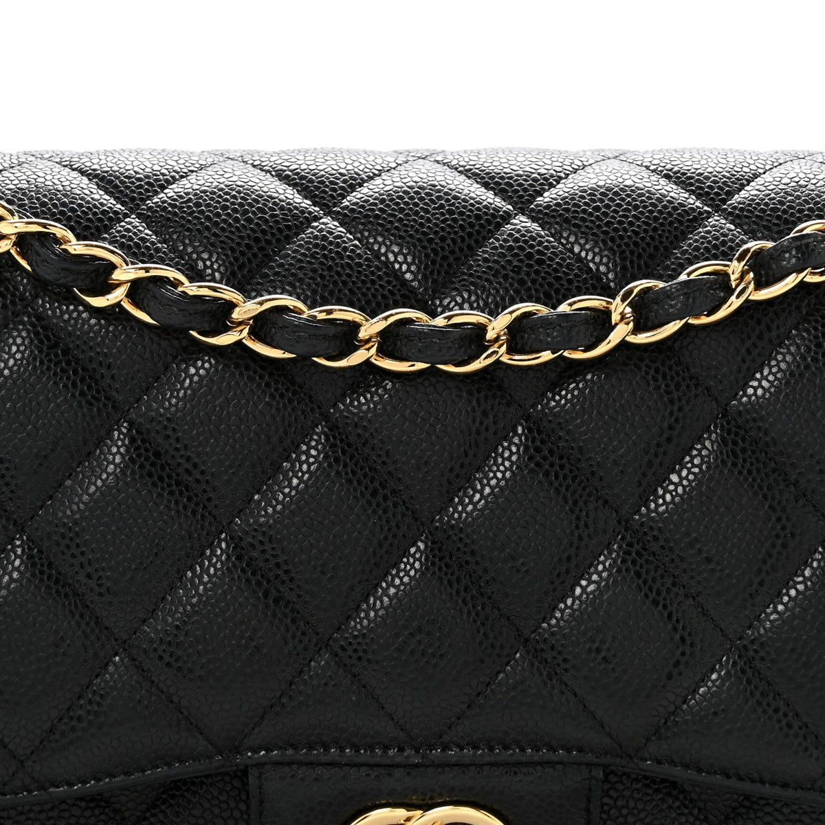 Caviar Quilted Jumbo Double Flap Black wholesalehk.shop