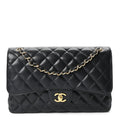 Caviar Quilted Jumbo Double Flap Black wholesalehk.shop