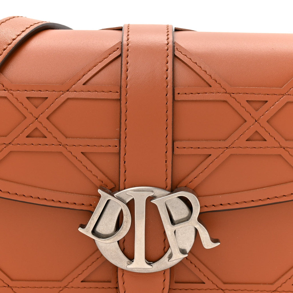 Calfskin Cosmo Laser Cut Cannage Mini Dior Charm Bag Cognac wholesalehk.shop
