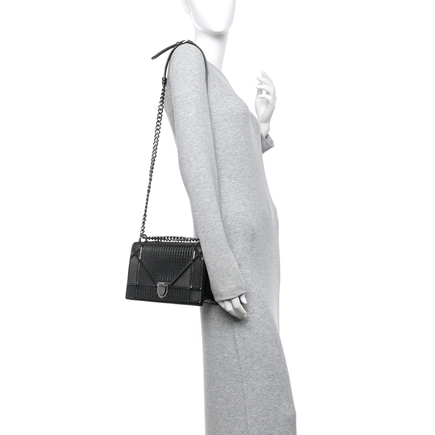 Metallic Patent Micro-Cannage Medium Diorama Flap Bag Onyx Black ¡§ Direct shipment via from wholesalehk.shop
